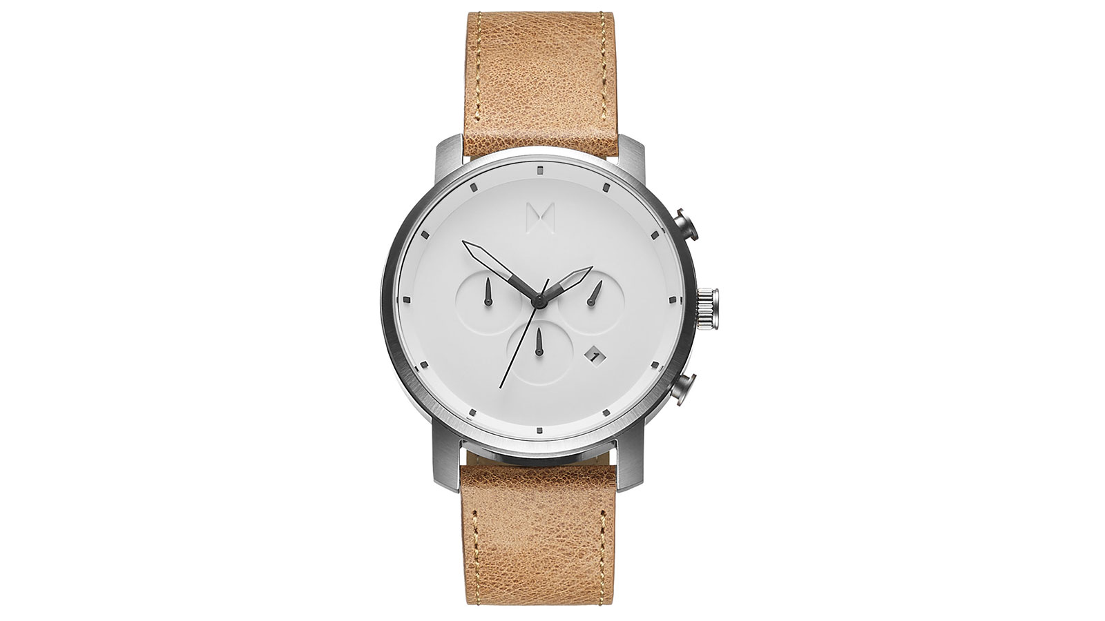 MVMT Chrono White Caramel Leather Watch | best men's watches under $300