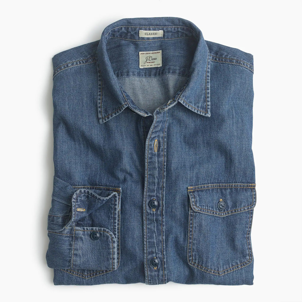 best denim shirts for men - j. crew